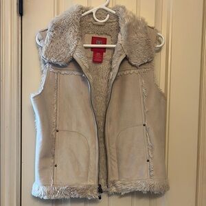 Guess Faux Fur Lined Vest - Beige